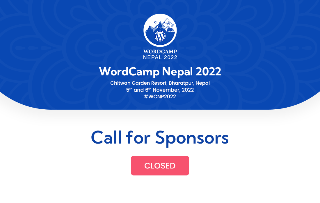 Call for sponsors is now Closed