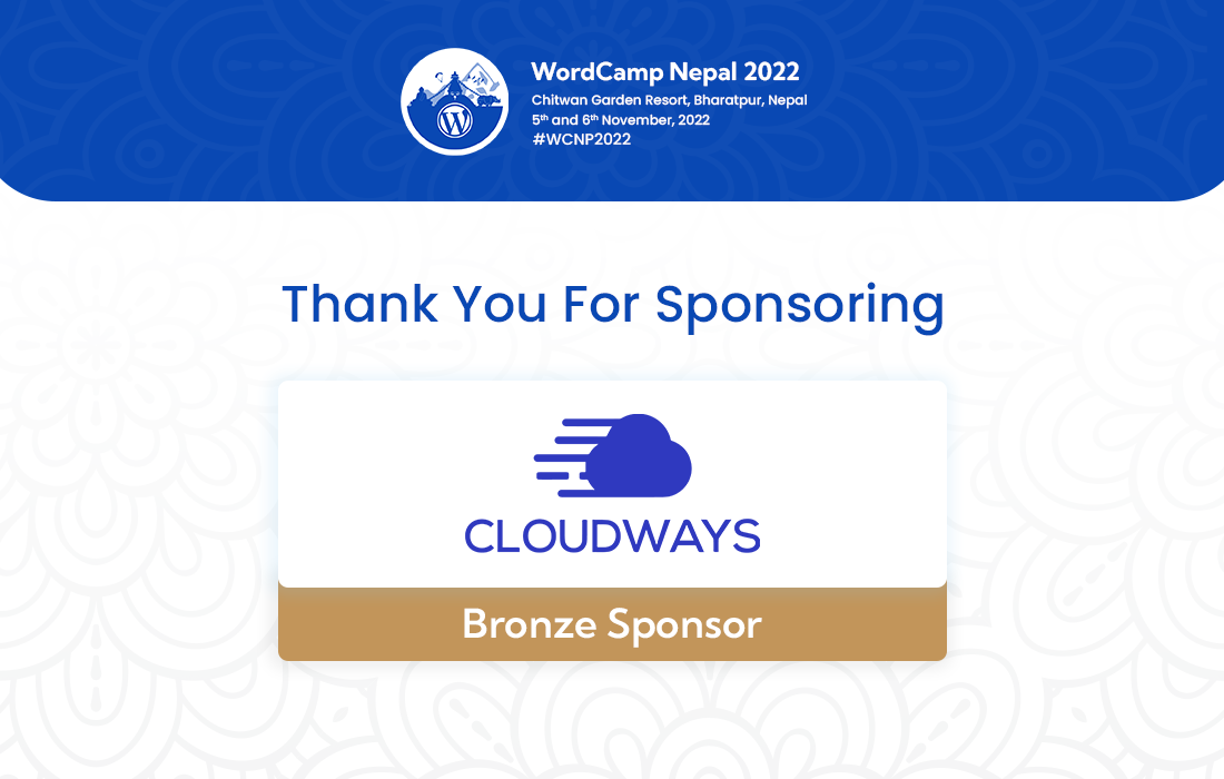 Thank You Cloudways For A Bronze Sponsor