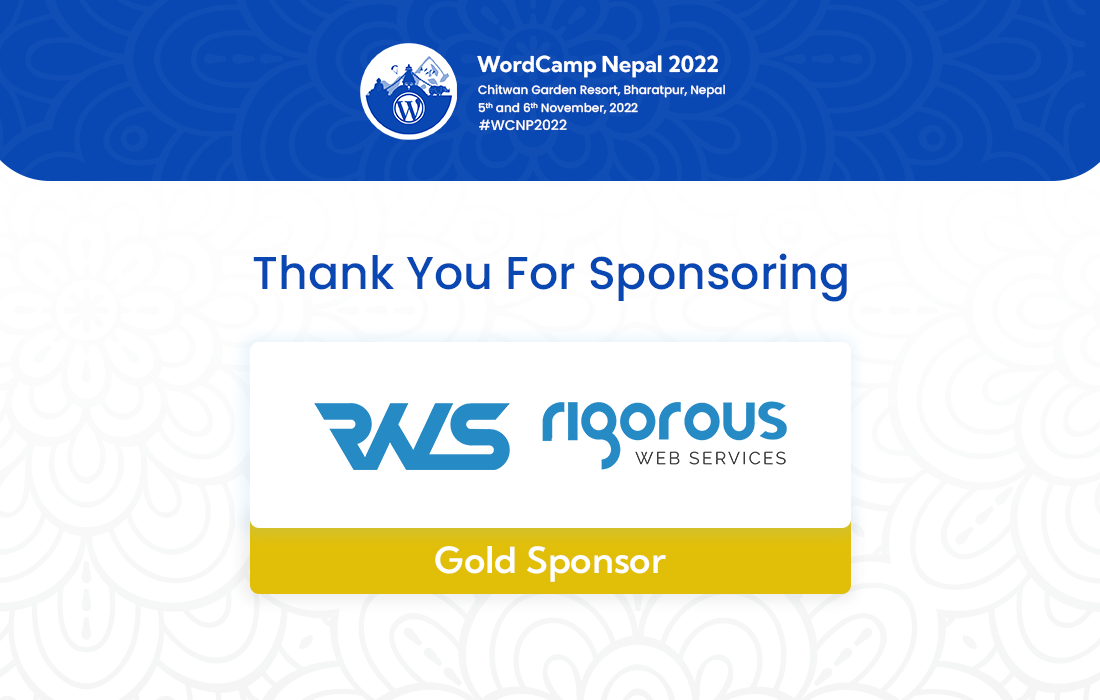 Thank You Rigorous Web Services For A Gold Sponsor