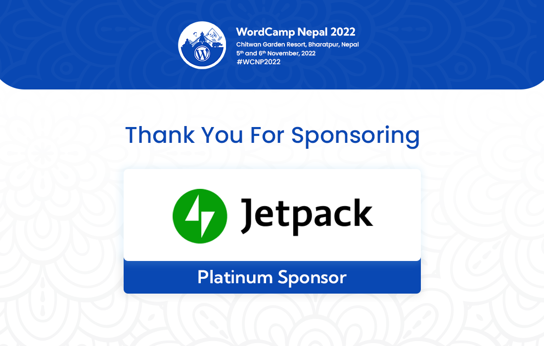 Thank you Jetpack for a Platinum Sponsor