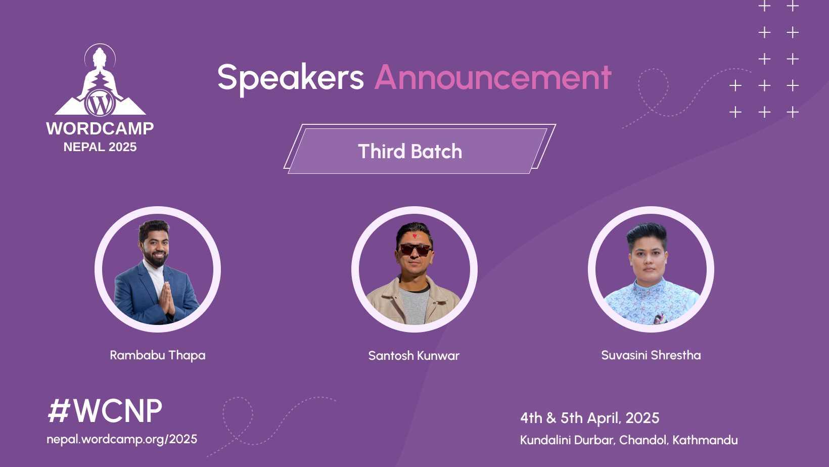 Announcing the Third Round of Speakers
