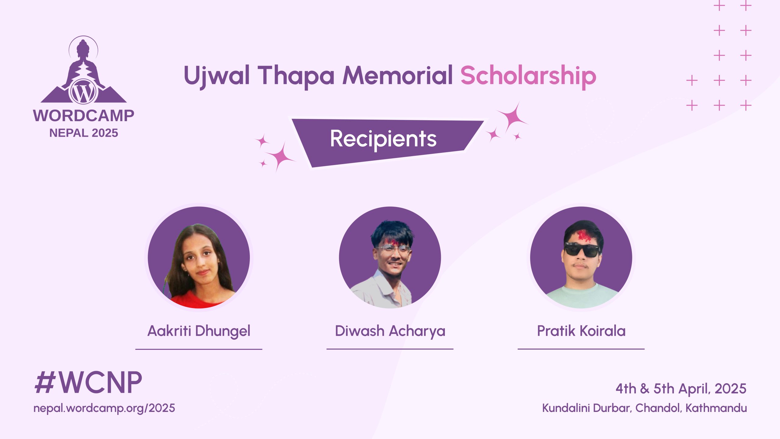 Announcing the Ujwal Thapa Memorial Scholarship Recipients