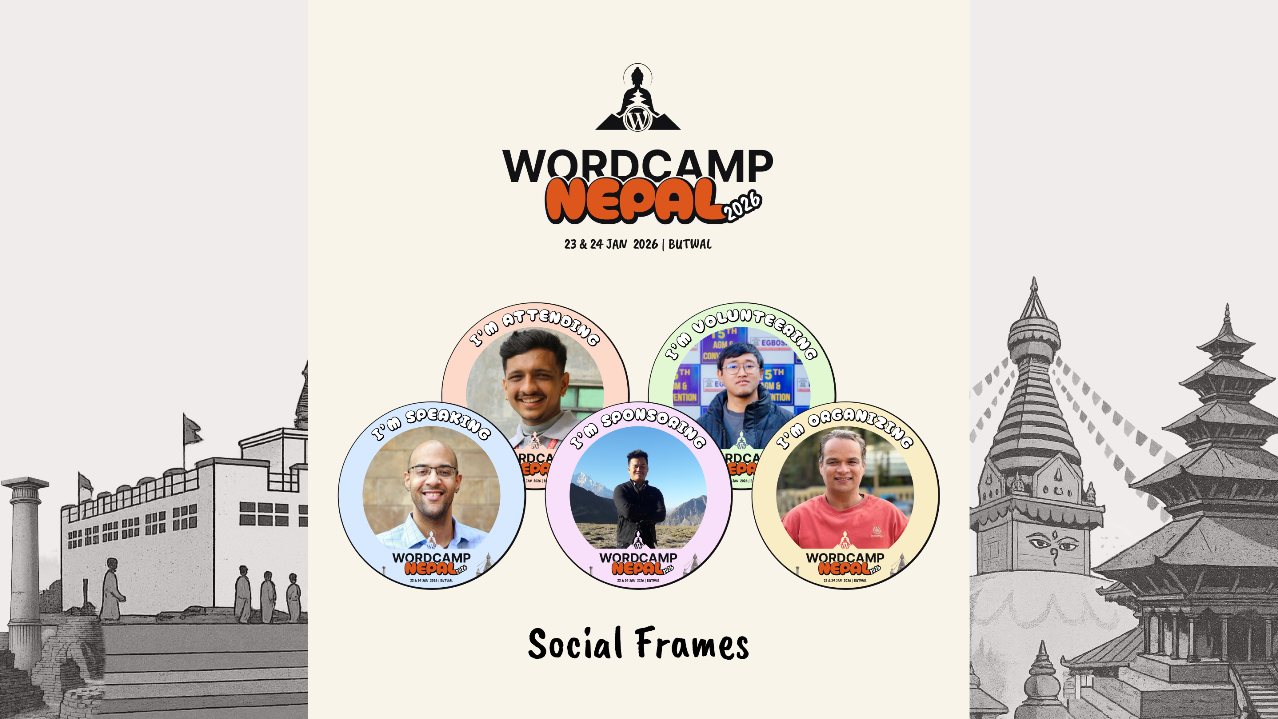 Get Your WordCamp Nepal 2026 Social Media Frames