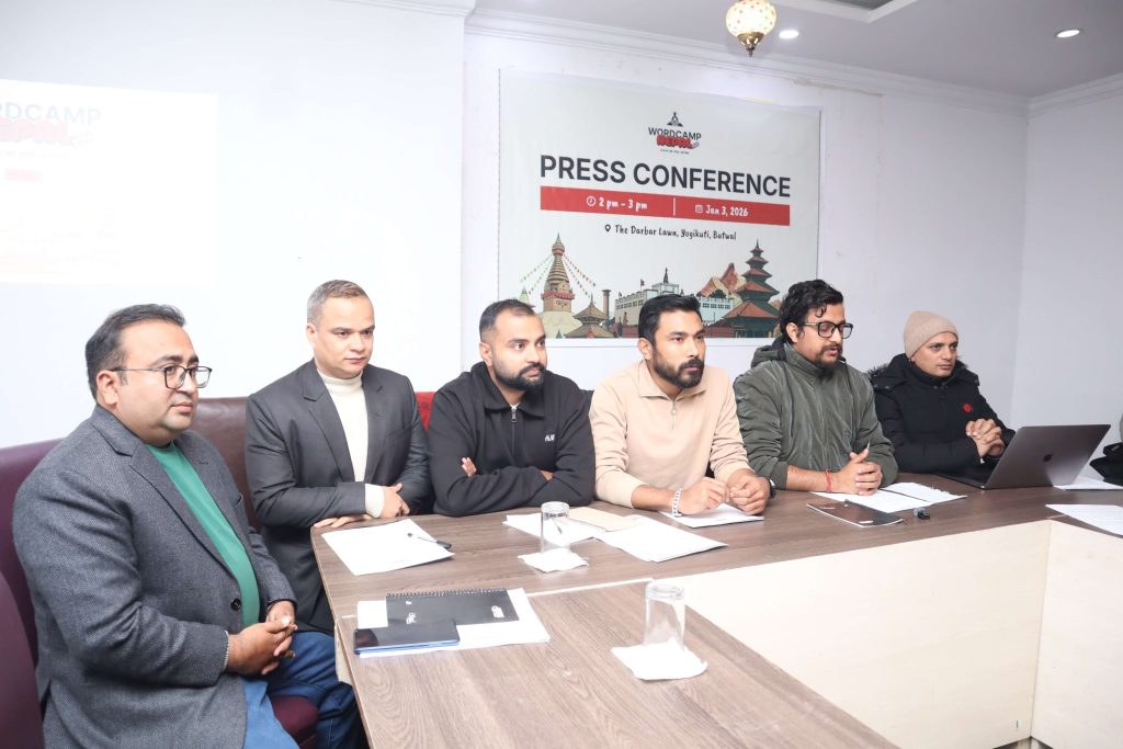 Journalists engaging with WordCamp Nepal 2026 organizers